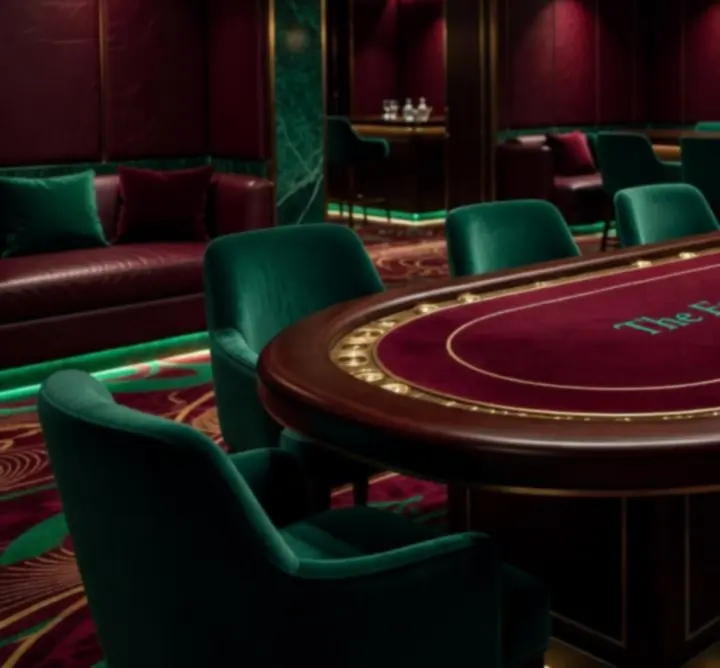Prémium pókerasztal elegáns klub és VIP lounge enteriőrben
